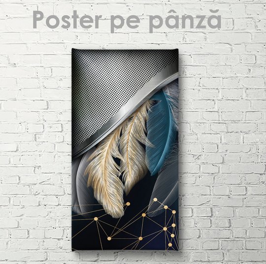 Постер, Гламурные перья, 30 x 60 см, Холст на подрамнике