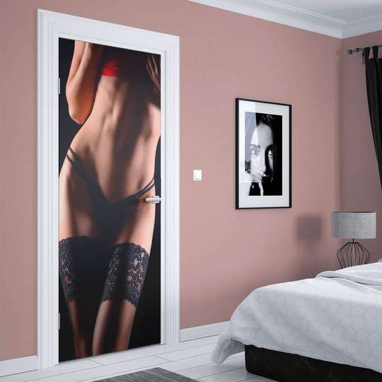 3Д наклейка на дверь, Красота женщины, 60 x 90cm, Наклейка на Дверь