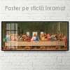 Постер - Иисус со своими учениками, 150 x 50 см, Постер на Стекле в раме