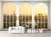 Wall Mural - White arched window overlooking Paris