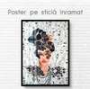 Poster - Glamorous girl with black gemstone hairstyle, 30 x 45 см, Canvas on frame, Glamour