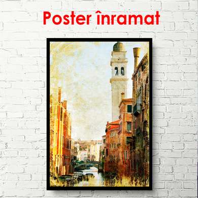 Poster - Orașul vechi frumos, 45 x 90 см, Poster înrămat