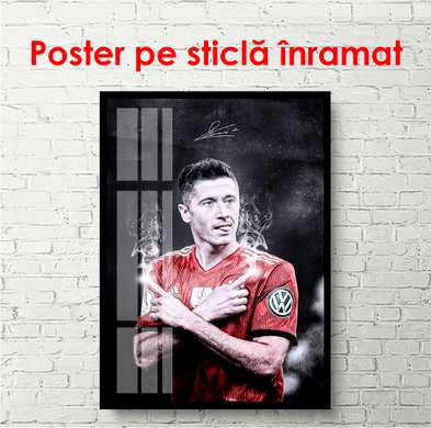 Poster - Fotbalist vesel, 30 x 60 см, Panza pe cadru