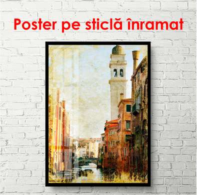 Постер - Красивый старинный город, 45 x 90 см, Постер в раме