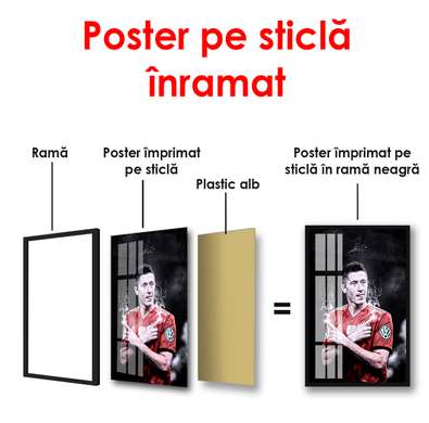 Poster - Fotbalist vesel, 30 x 60 см, Panza pe cadru