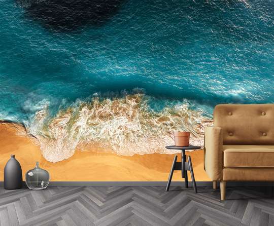 Wall Mural - Golden sand and blue sea