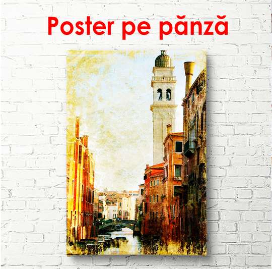 Постер - Красивый старинный город, 45 x 90 см, Постер в раме, Винтаж
