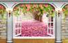 3D Wallpaper - Arched exit to the rose garden
