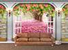 3D Wallpaper - Arched exit to the rose garden