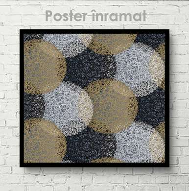 Poster - Cercuri abstracte, 40 x 40 см, Panza pe cadru
