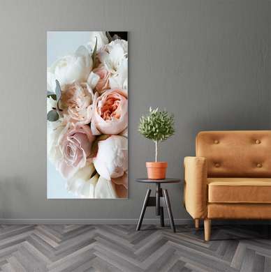 Poster - Luxurious peonies, 30 x 60 см, Canvas on frame
