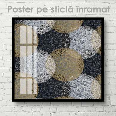 Poster - Cercuri abstracte, 40 x 40 см, Panza pe cadru